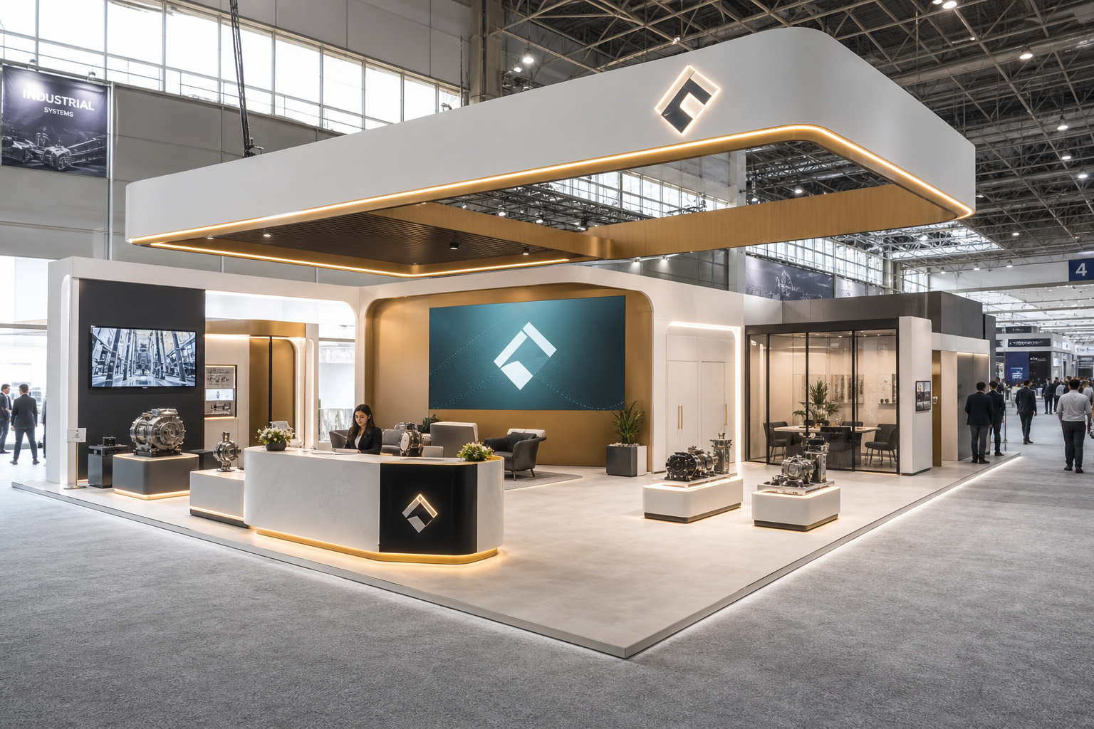 Bright premium exhibition booth concept for France Companies Exhibiting in India