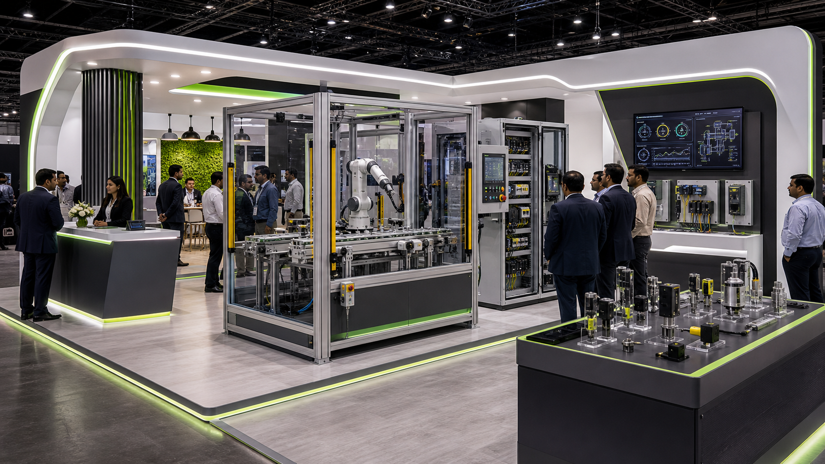 Automation Expo booth design & build booth concept in a premium exhibition hall