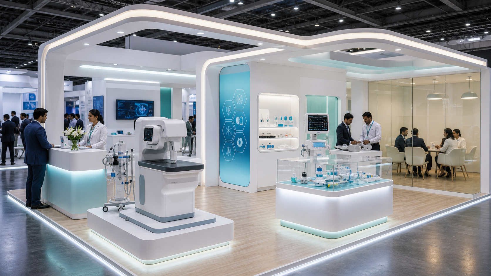 Pharma Pro&Pack Expo booth design & build booth concept in a premium exhibition hall