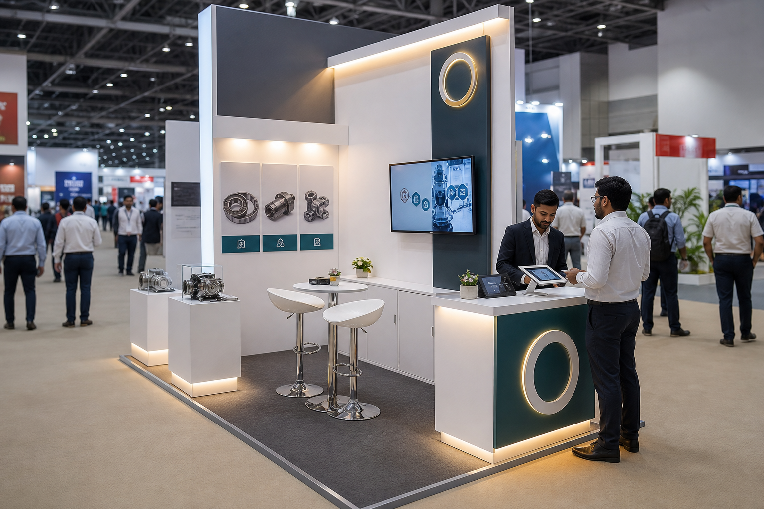 Exhibition booth case studies & scenarios booth concept in a premium exhibition hall